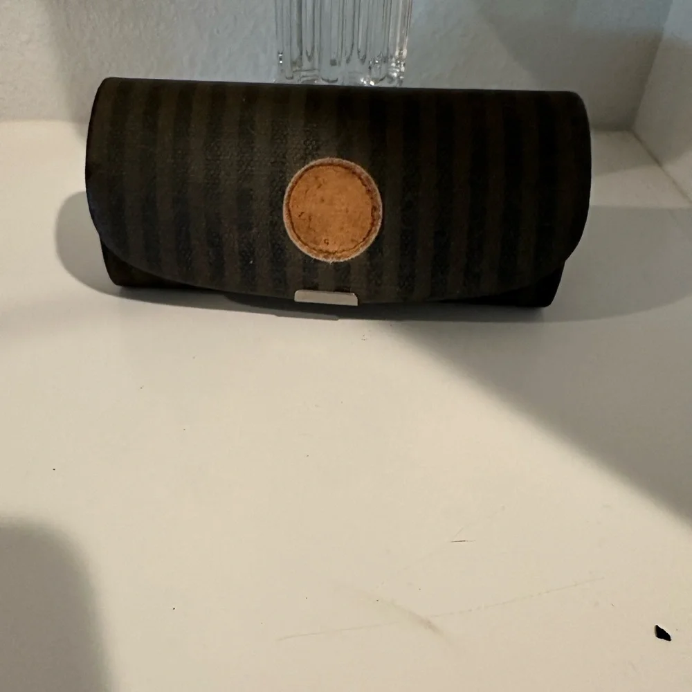 Vintage Fendi Black and Tan Striped eyeglass case - Picture 1 of 6